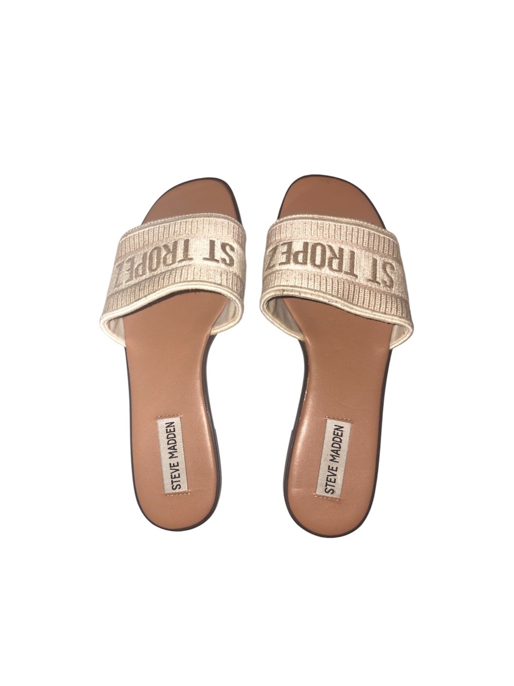 Steve Madden Knox St Tropez Flat Slide Sandals Retro Glam Boho Women’s Size 7.5M